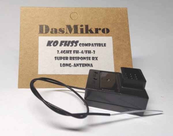 DASMIKRO KO FHSS SUPER RESPONSE LONG ANTENNA 4CH GYRO RECEIVER DSK-241L