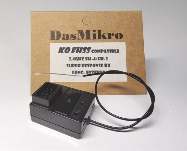 DASMIKRO KO FHSS SUPER RESPONSE LONG ANTENNA 4CH GYRO RECEIVER DSK-241L - Image 3