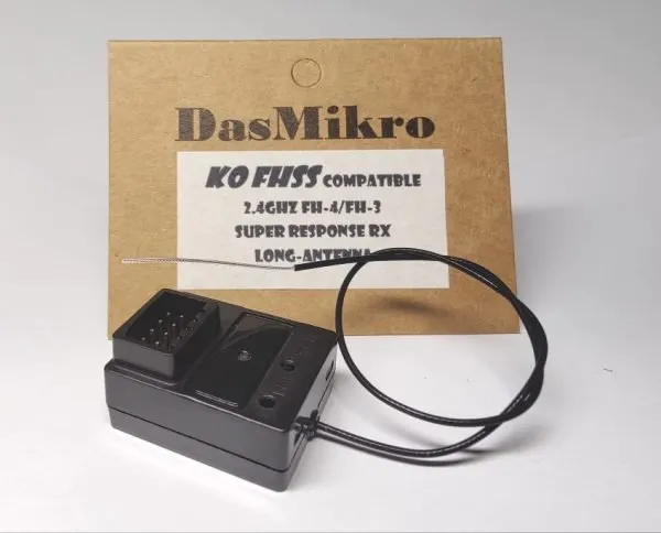DASMIKRO KO FHSS SUPER RESPONSE LONG ANTENNA 4CH GYRO RECEIVER DSK-241L - Image 3