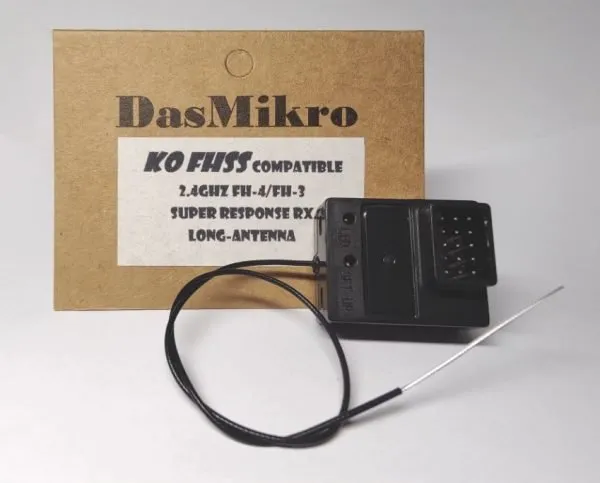 DASMIKRO KO FHSS SUPER RESPONSE LONG ANTENNA 4CH GYRO RECEIVER DSK-241L - Image 2